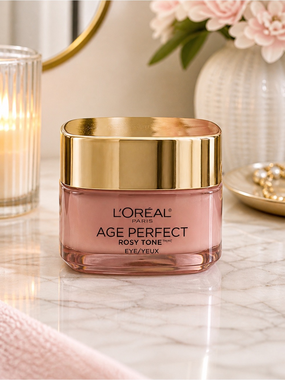 NEW L’Oréal Age Perfect Rosy Tone Eye Cream Brightener 0.5 oz | Anti-Aging